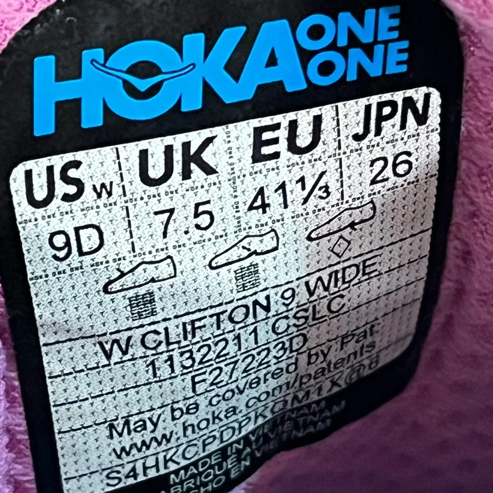 Hoka Clifton 9 WIDE Running Shoes. Women’s Size 9D Color Pink - Picture 8 of 10